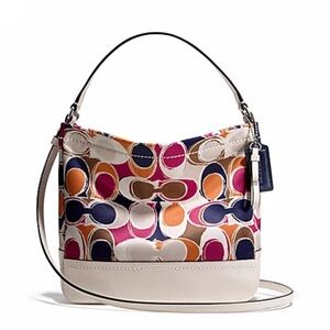 COACH PARK HAND DRAWN SCARF PRINT MULTICOLOURED SATCHEL BAG F23282